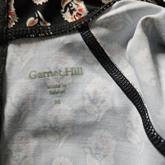 Garnet Hill Swim Rashguard Natural UPF 50+ M Long Sleeve Pullover 1/4 Zip Black - Picture 8 of 14